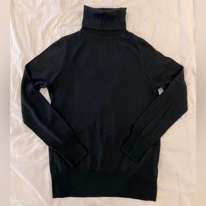 J. Crew Merino Wool Lightweight Turtleneck, Size: Small, Color: Black